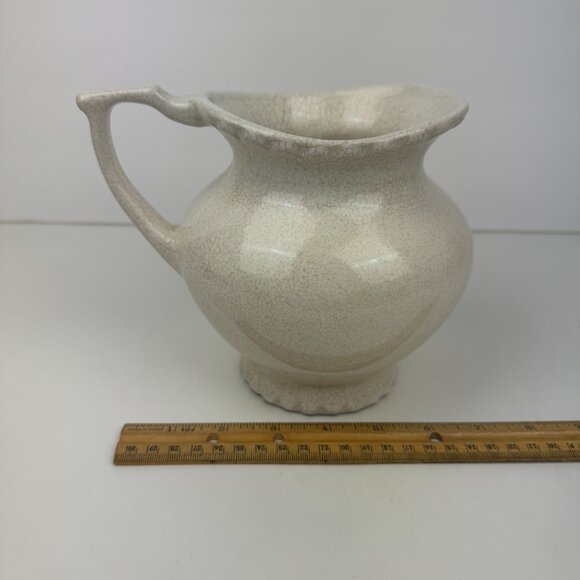 Vtg Pfaltzgraff Pitcher Speckled Cream Off White Cottage Farmhouse Colonial - Picture 8 of 17